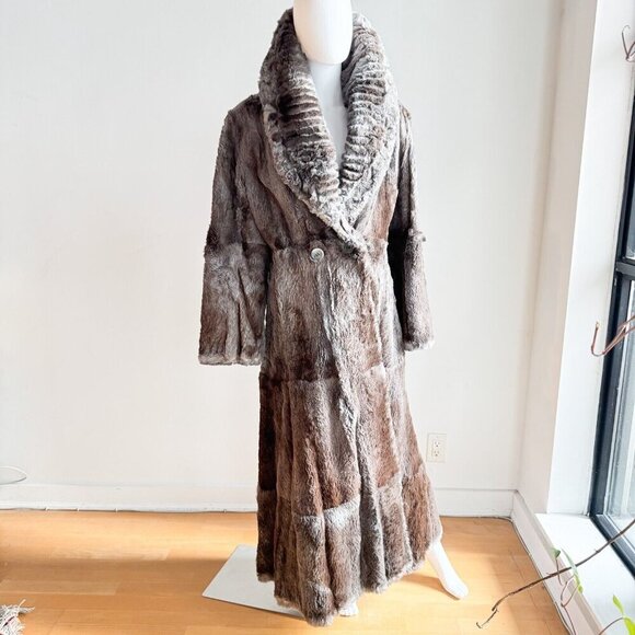 Vintage Sheared Rabbit Eastern Eastern European Tzar Fit and Flare Maxi Coat L - Picture 2 of 10